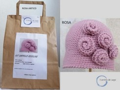 kit per cappellino uncinetto con rose