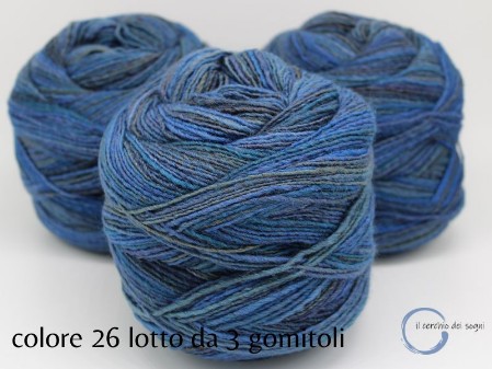 gomitolo misto lana sfumato tonalità blu