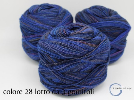 gomitolo misto lana sfumata blu nero viola
