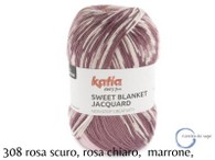 sweet blanket jacquard di katia 308 rosa e marrone